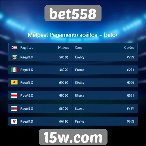 Métodos de pagamento aceitos no bet558